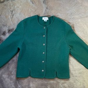Deans of Scotland Green Thick 
Tailored 100% Scottish Wool Cardigan Medium EUC